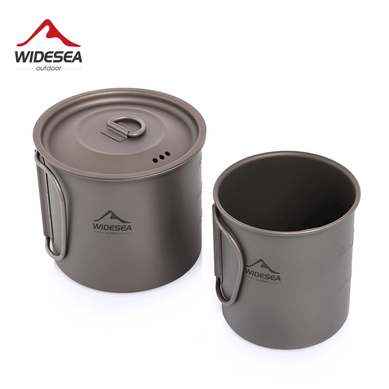 Camping Cooking Ware Set - Kubek kempingowy Widesea, tytanowy kubek, naczynia