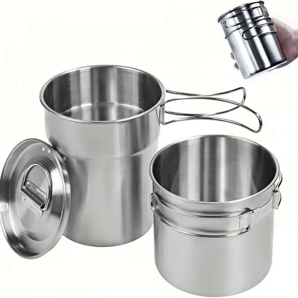 Camping Cooking Ware Set - Składane kubki kempingowe, naczynia kempingowe, garnek