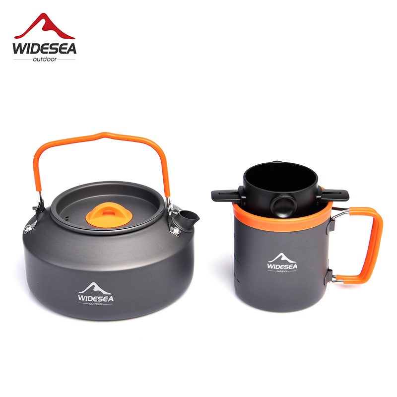 Camping Cooking Set With Kettle - Widesea Camping zestaw garnków do kawy