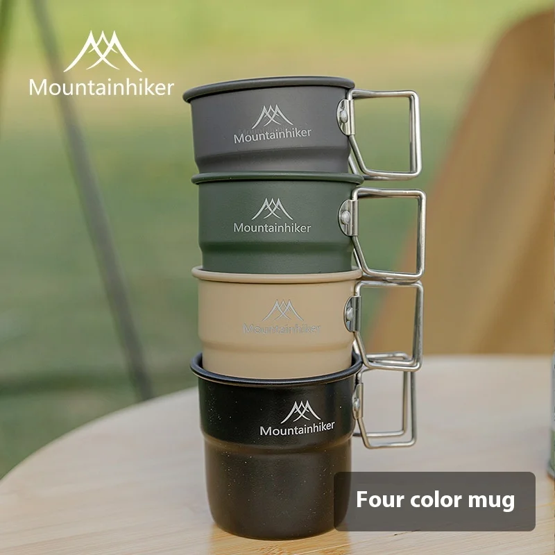 Camping Cooking Ware Set - Kubki turystyczne Mountainhiker, aluminiowe kubki, sztućce