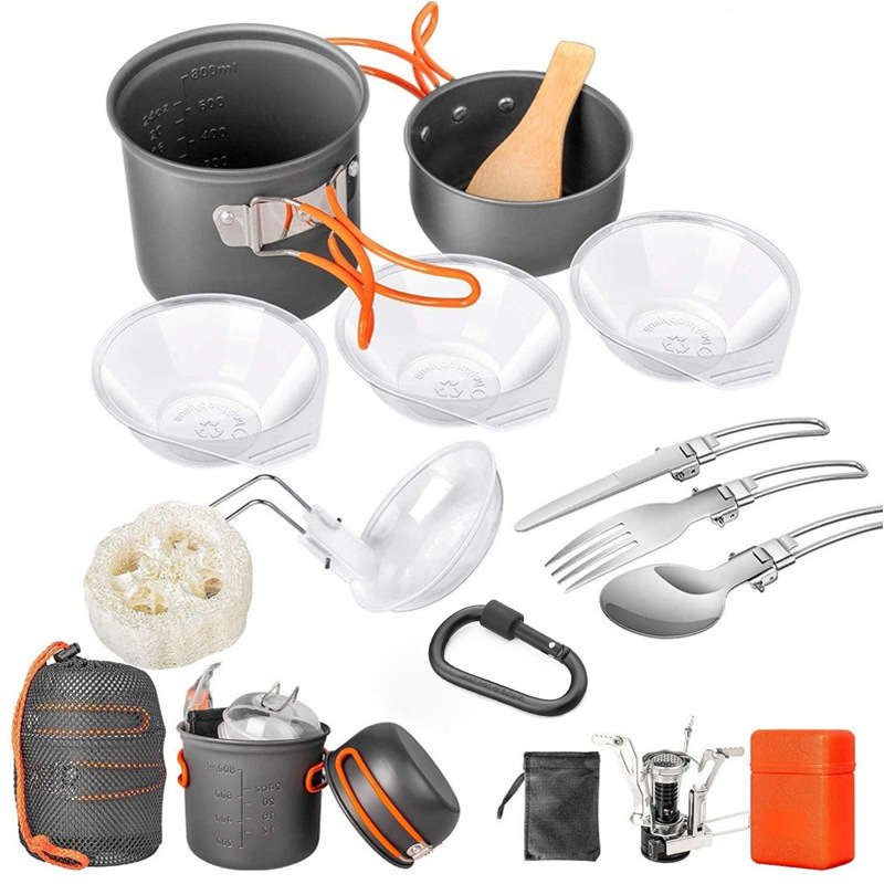 Camping Cooking Multi Tool - Zestaw naczyń kempingowych, zestaw garnków kempingowych