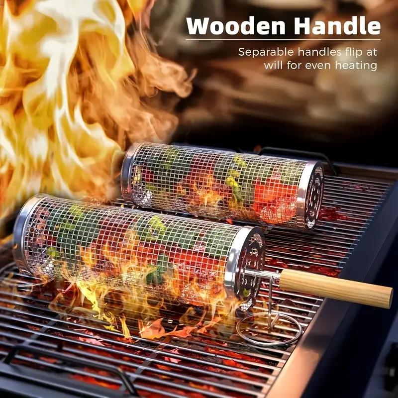 Camping Cooking Rack - Zestaw okrągłych koszy do grillowania z