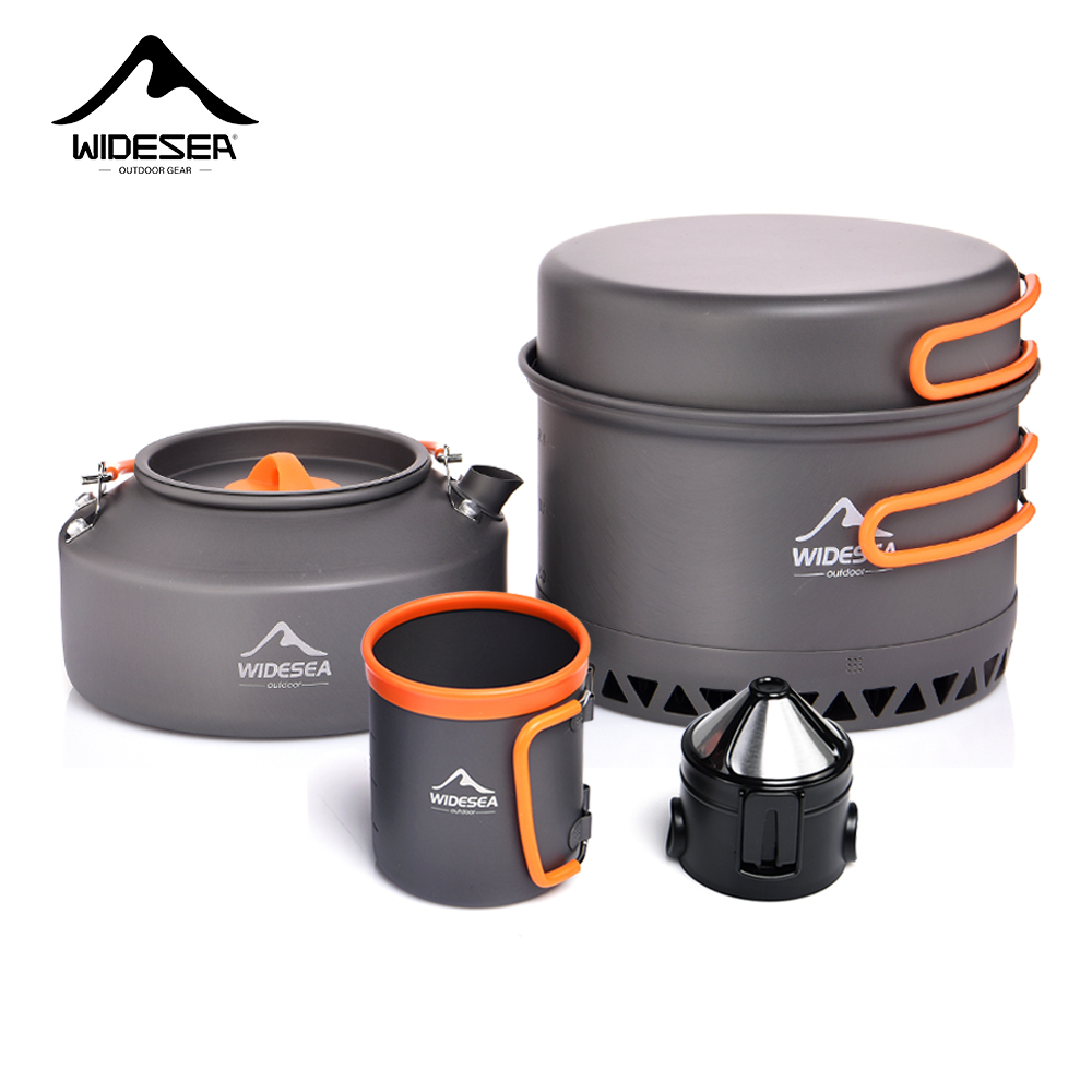 Camping Cooking Pan Set - Zestaw naczyń kempingowych, naczynia turystyczne, garnki,
