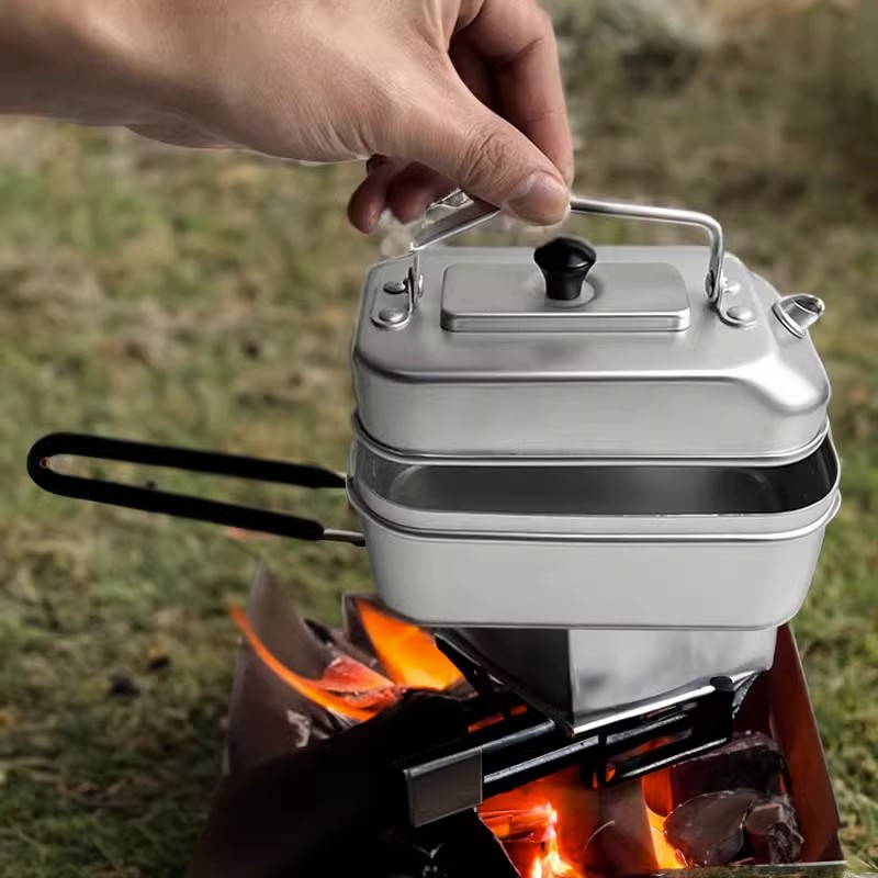 Camping Cooking Ware Set - Ultralekki przenośny piknikowy czajnik turystyczny do