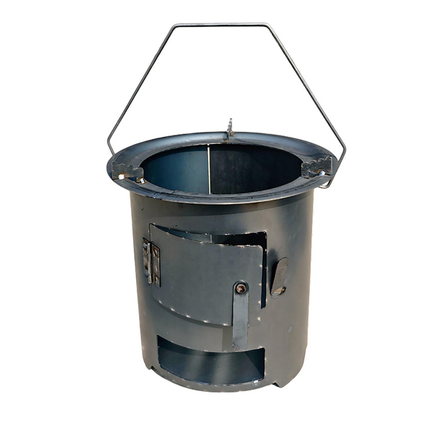 Camping Cooking Fire Pit - Przenośny składany żelazny grill na drewno,