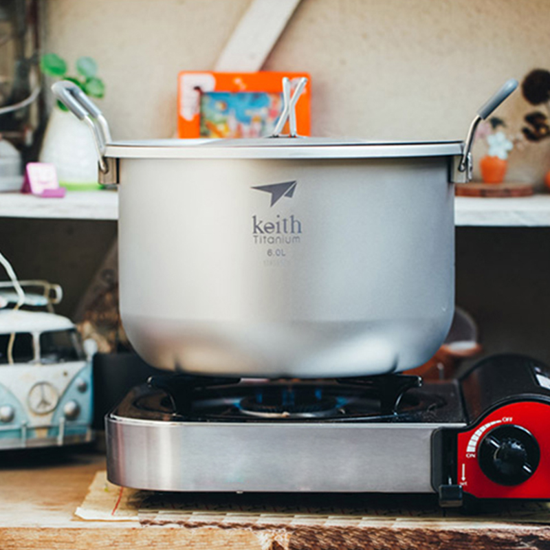 Camping Cooking Unit - Zestaw do gotowania Keith-Camping, tytanowy garnek