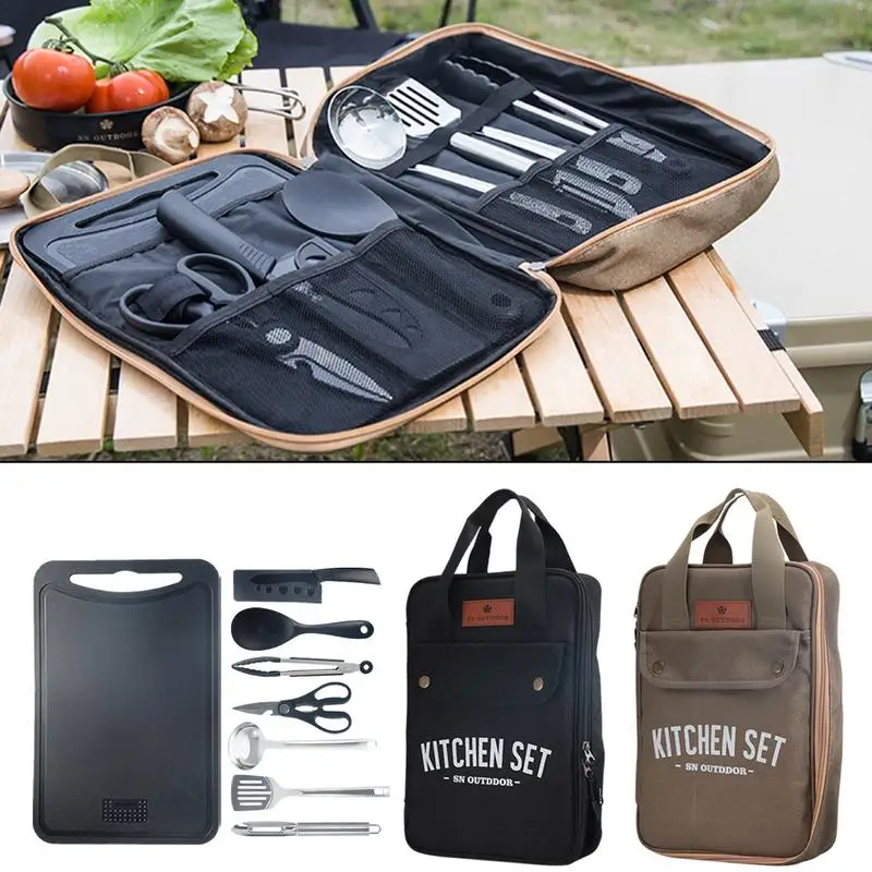 Camping Cooking Unit - 8-częściowy zestaw naczyń kuchennych na kemping,