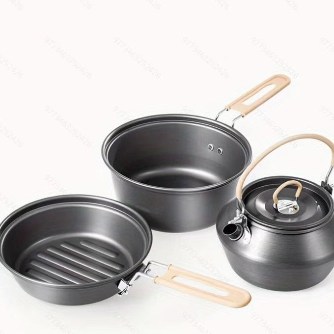 Camping Cooking Set With Kettle - Zestaw do gotowania na zewnątrz, czajnik,