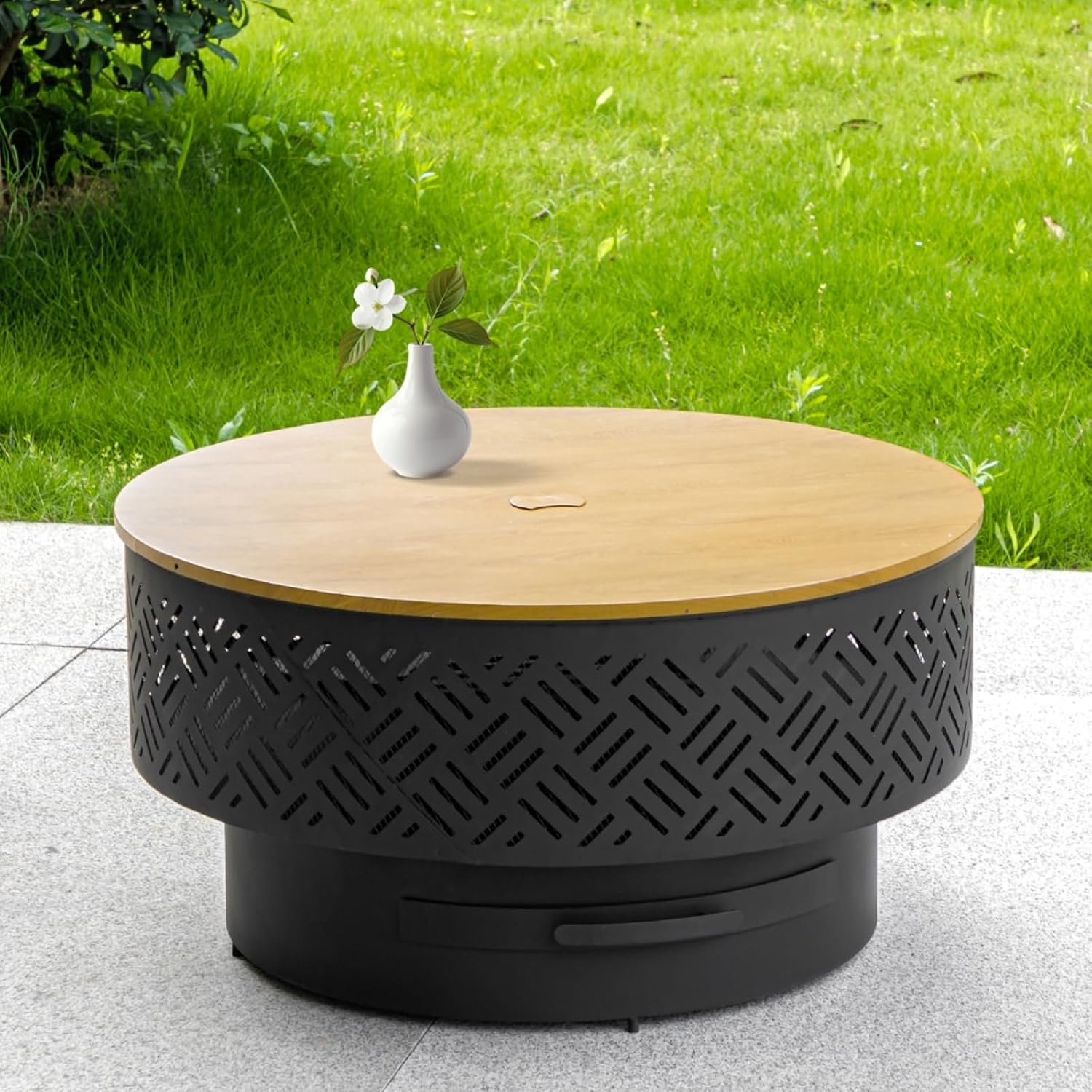 Camping Cooking Fire Pit - Okrągły metalowy stół do palenia drewna