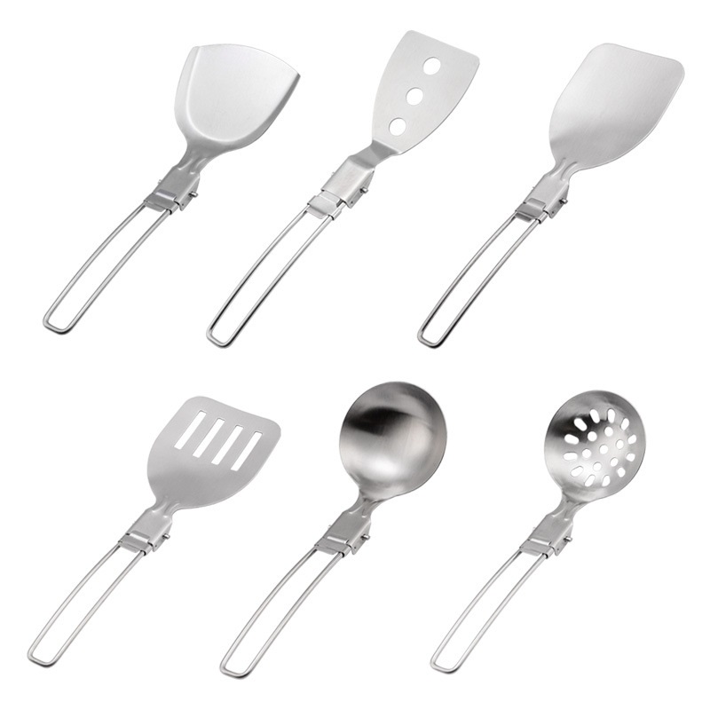 Camping Cooking Options - Stalowa składana łopatka kuchenna do gotowania