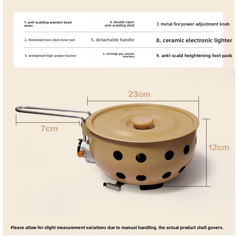 Camping Cooking Ware Set - Przenośny kuchenka butanowa na zewnątrz, zestaw