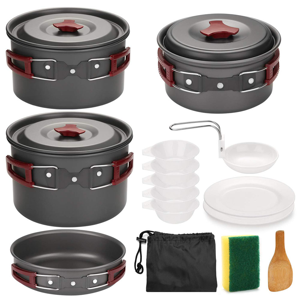Camping Cooking Ware Set - Zestaw naczyń kempingowych na zewnątrz Nieprzywierające