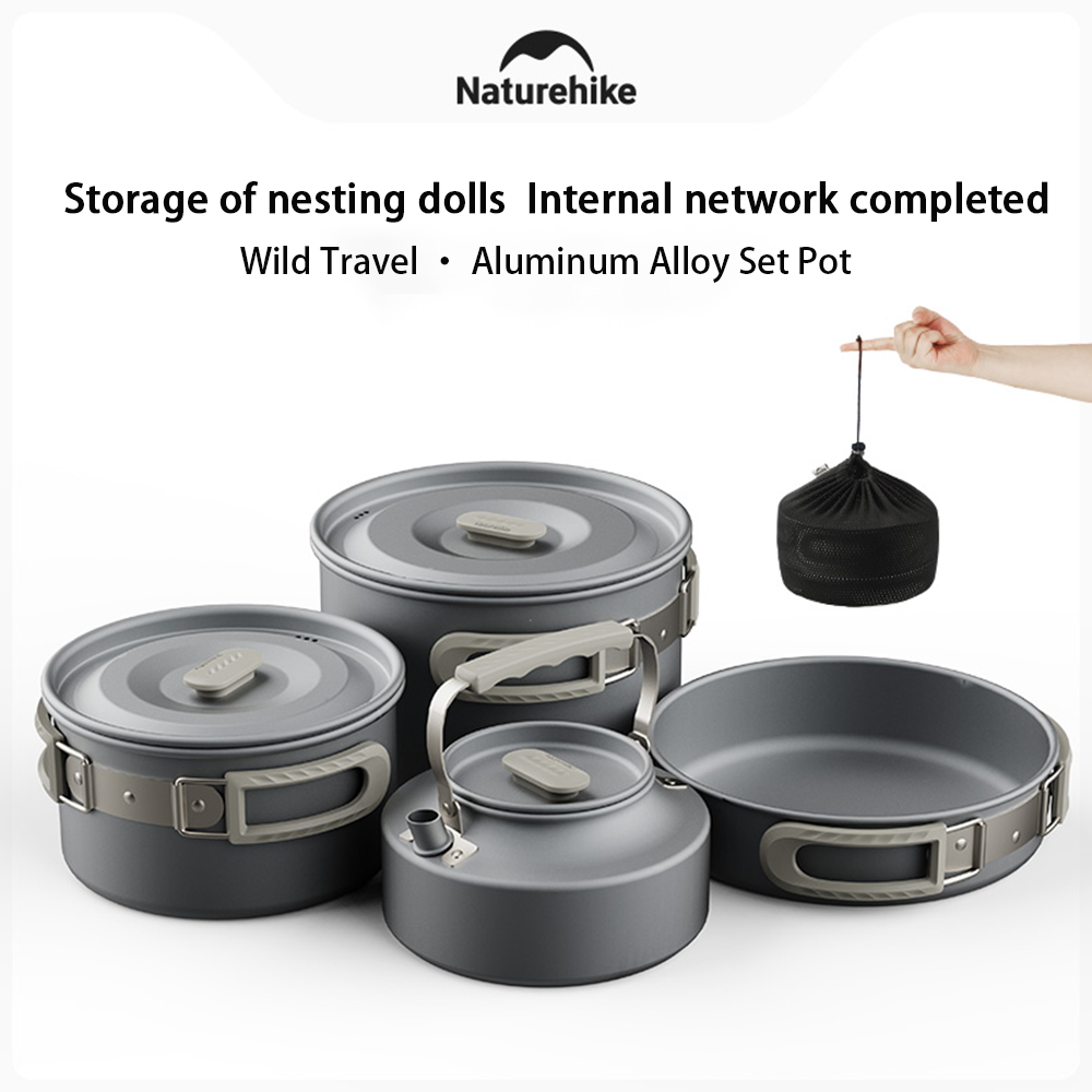 Camping Cooking Pan Set - Naturehike zestaw garnków outdoorowych, sprzęt do