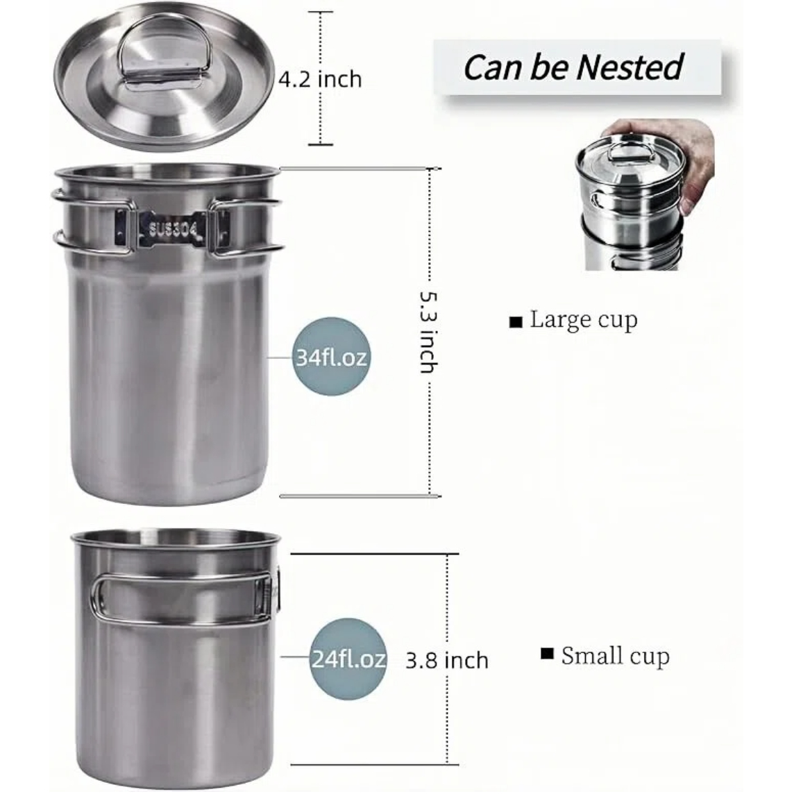 Składane kubki kempingowe, nac – Camping Cooking Ware Set recenzja i cena