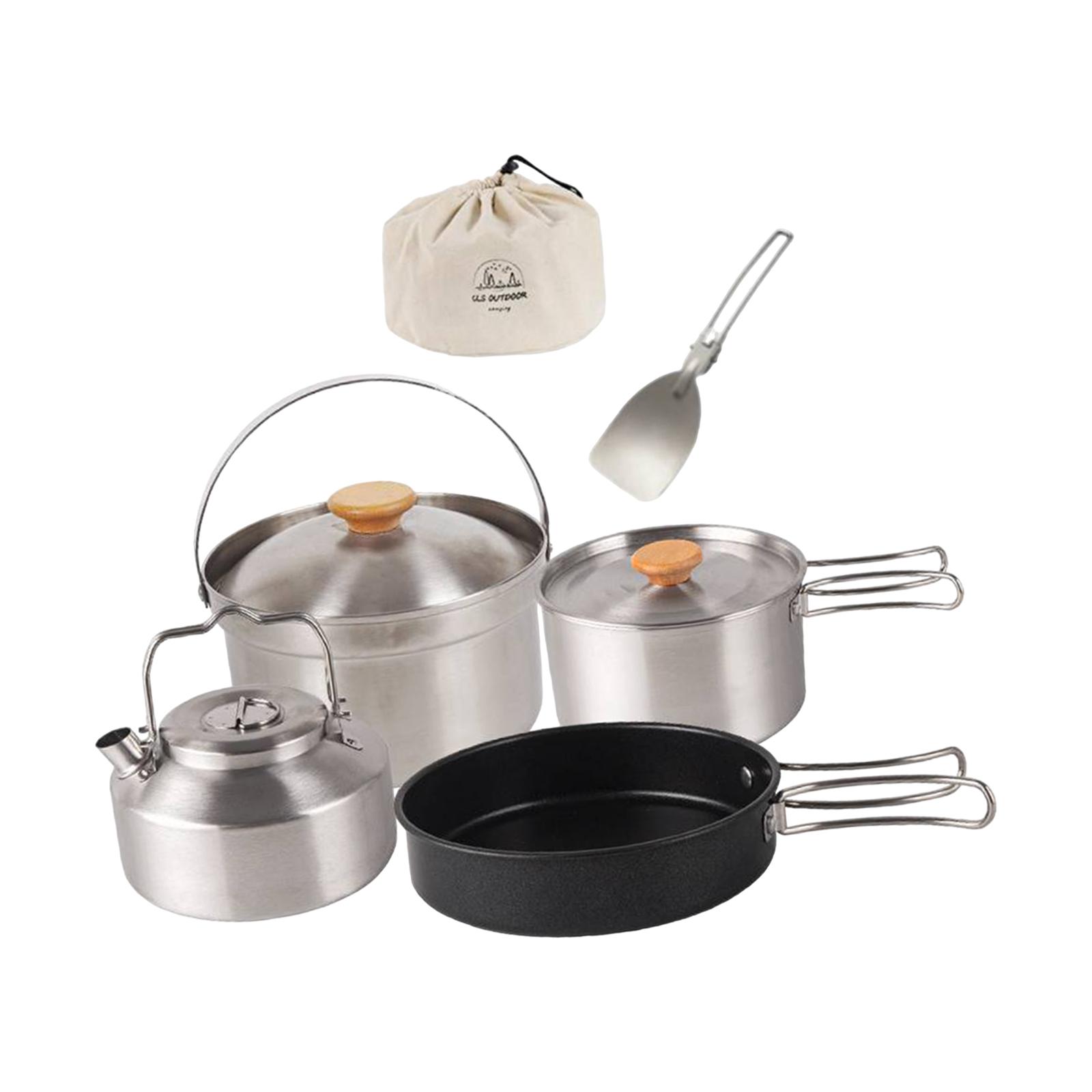 Naczynia kempingowe, sprzęt ku – Camping Cooking Set With Kettle recenzja i cena