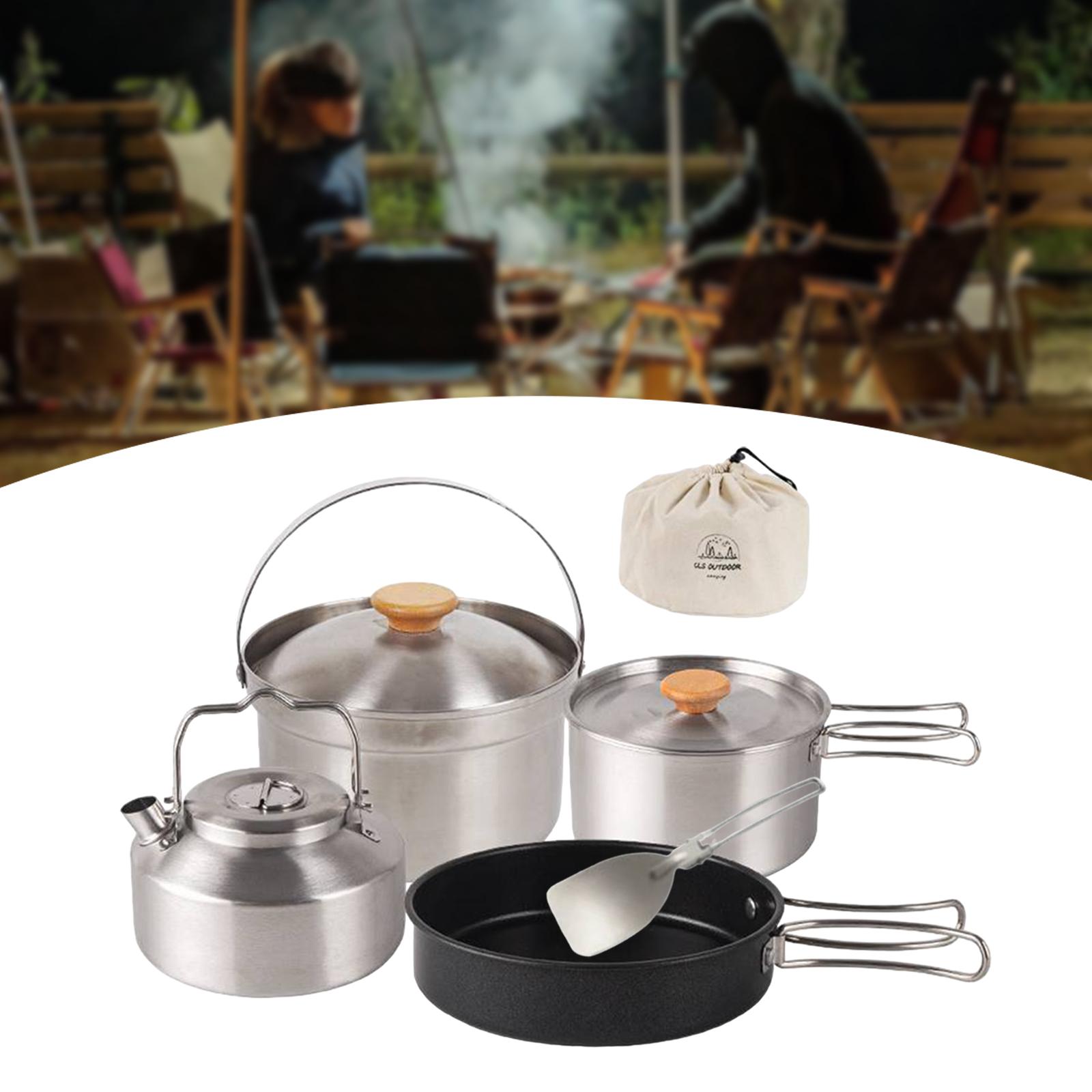 Naczynia kempingowe, sprzęt ku – Camping Cooking Set With Kettle recenzja i cena