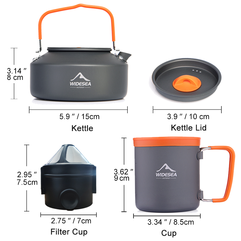 Widesea Camping zestaw garnków – Camping Cooking Set With Kettle recenzja i cena
