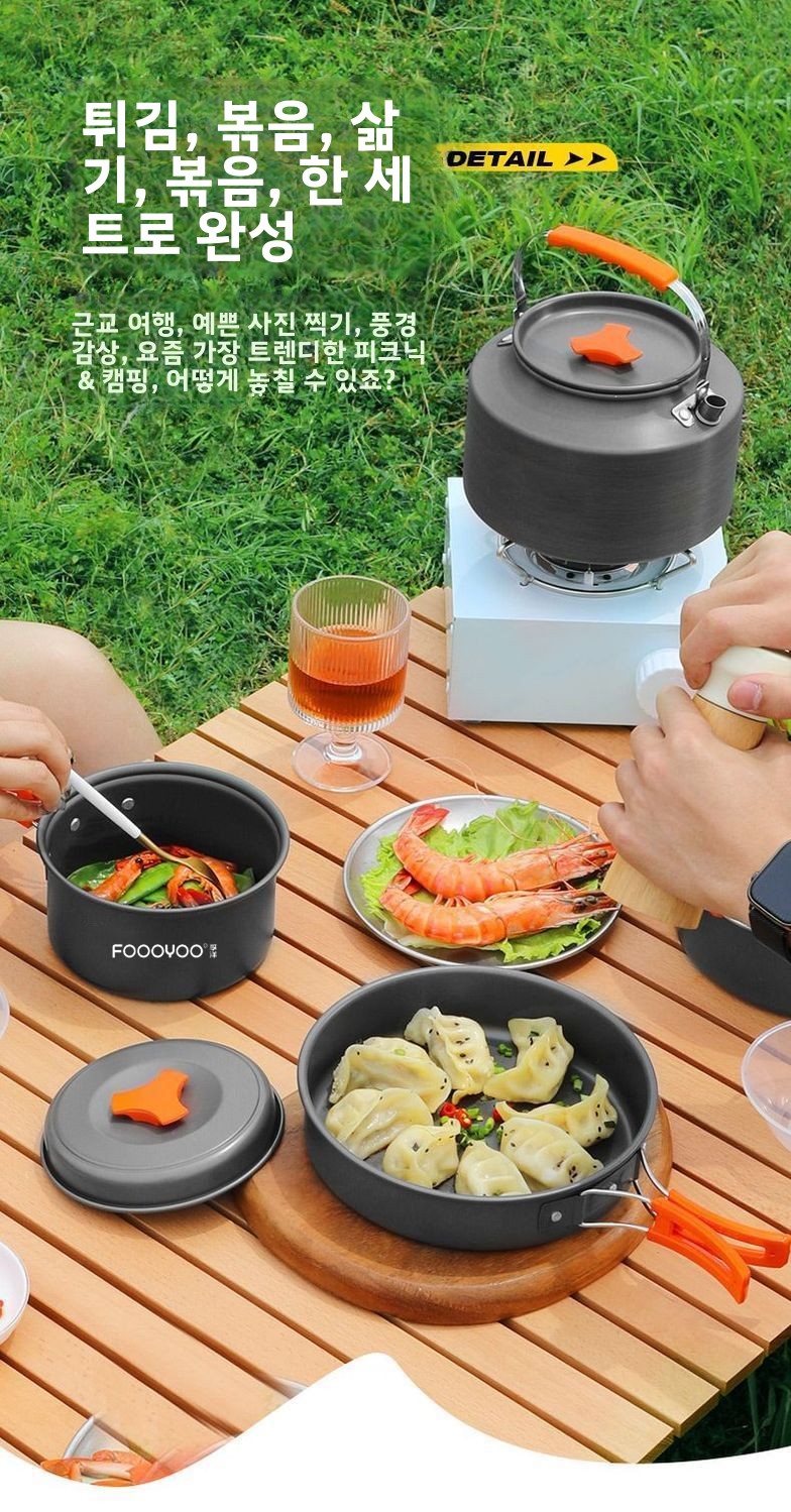 Przenośny, lekki zestaw naczyń – Camping Cooking Set With Kettle recenzja i cena
