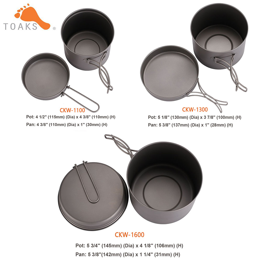TOAKS zestaw garnków ultralekk – Camping Cooking Pan Set recenzja i cena