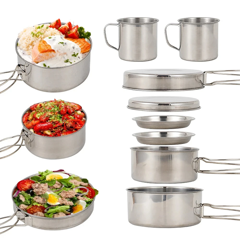 8-częściowy zestaw naczyń kemp – Camping Cooking Ware Set recenzja i cena