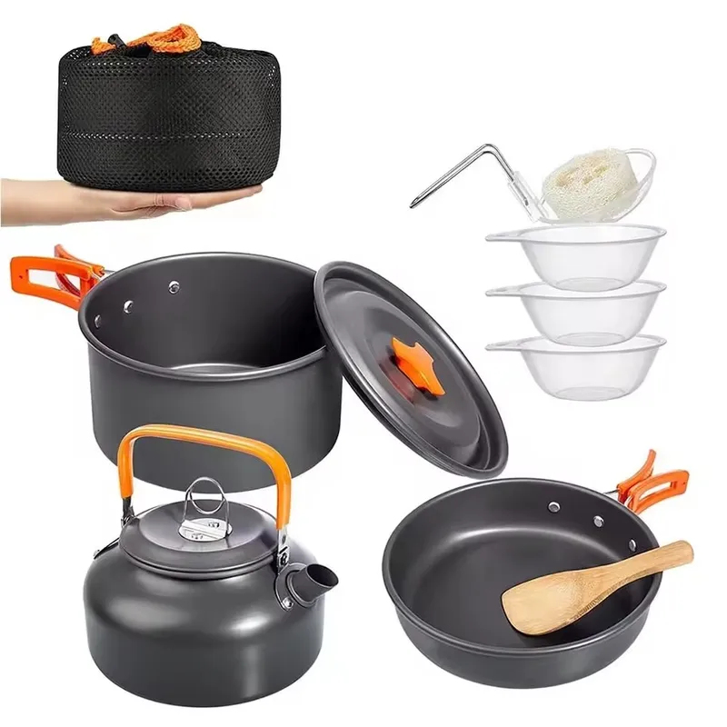Zestaw kempingowy z aluminium, – Camping Cooking Set With Kettle recenzja i cena