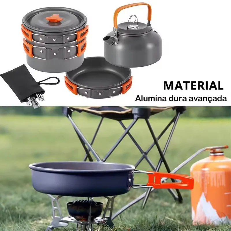 Zestaw kempingowy z aluminium, – Camping Cooking Set With Kettle recenzja i cena
