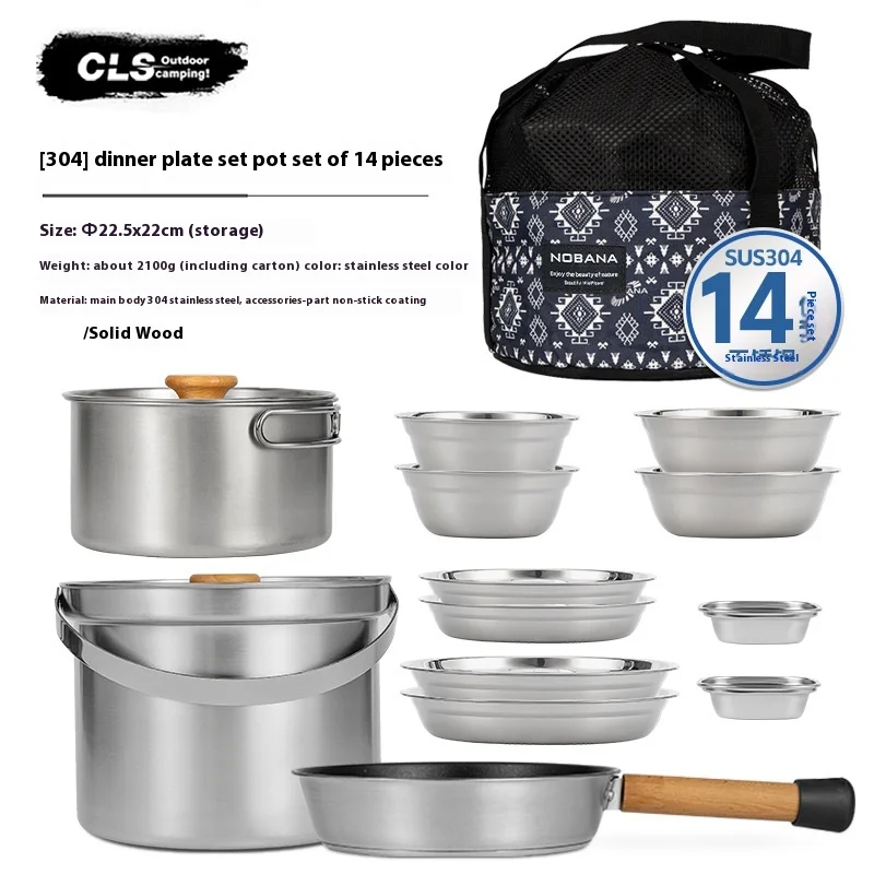 NOBANA&CLS 22-częściowy Zestaw – Camping Cooking Pan Set recenzja i cena