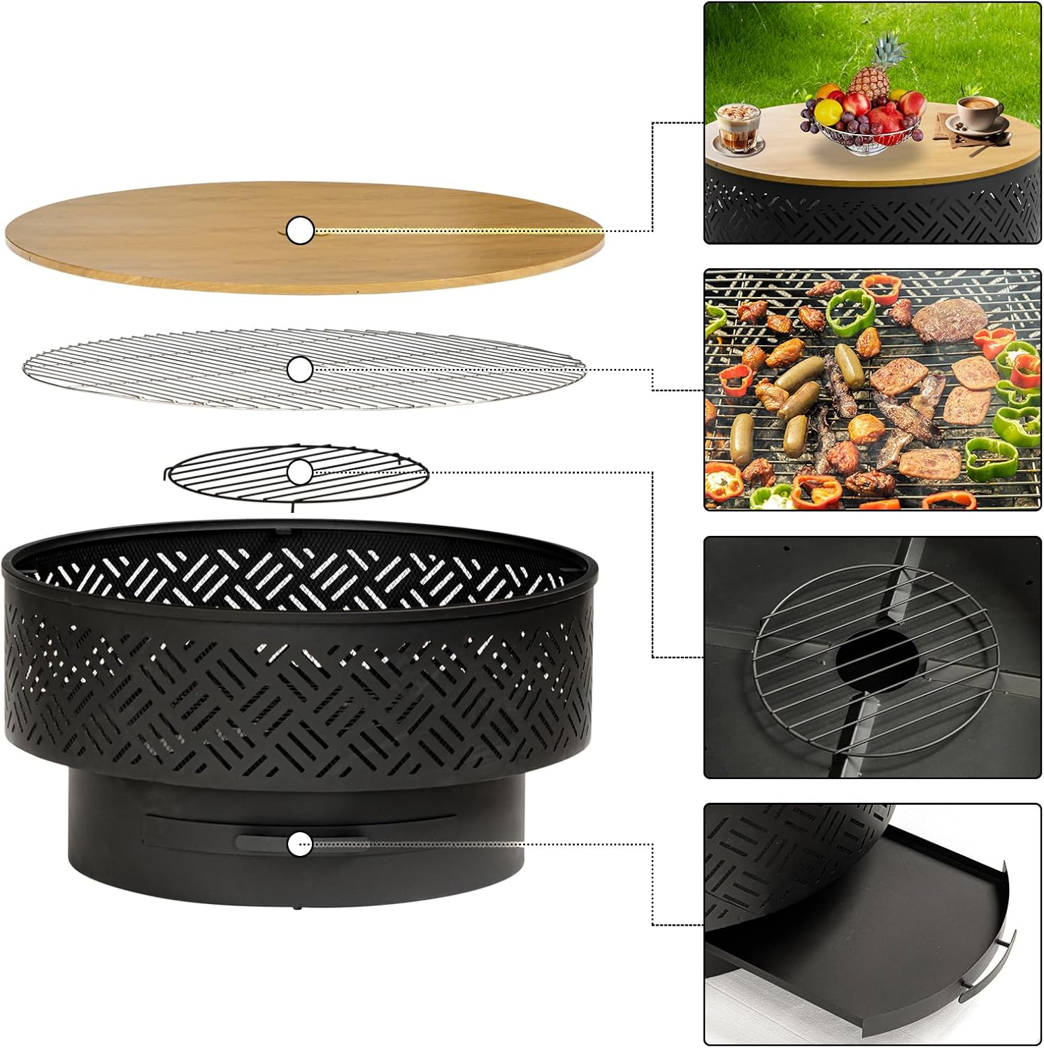 Okrągły metalowy stół do palen – Camping Cooking Fire Pit recenzja i cena