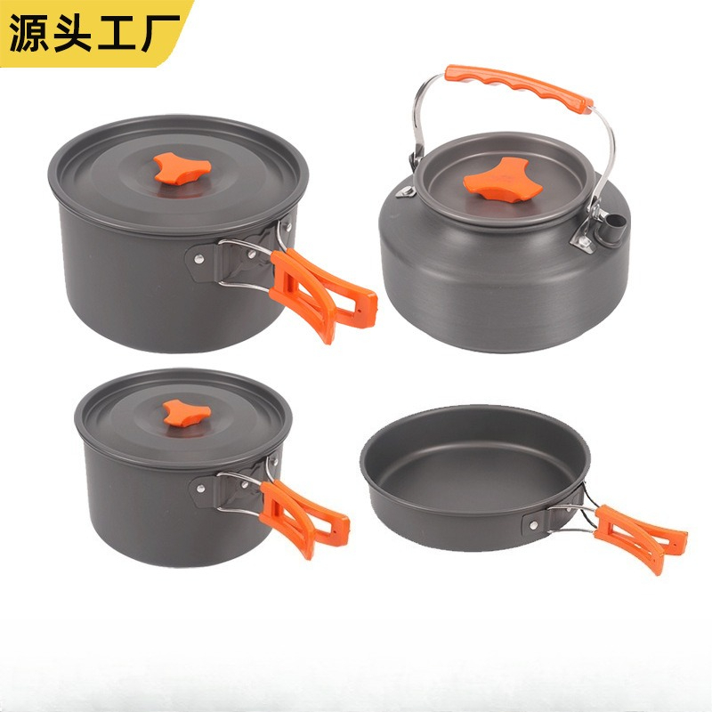 Przenośny Zestaw Naczyń Kempin – Camping Cooking Set With Kettle recenzja i cena
