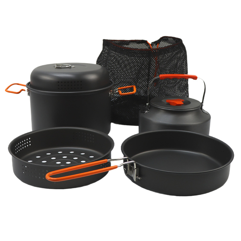 Zestaw naczyń do gotowania na  – Camping Cooking Pan Set recenzja i cena