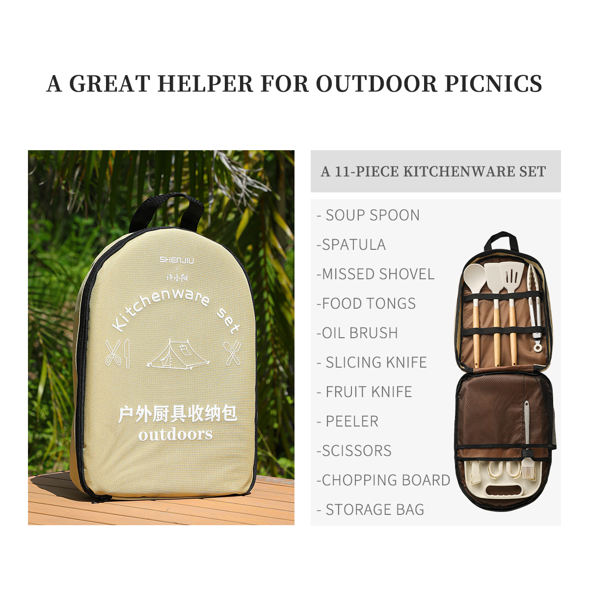 Przenośny Zestaw Piknikowy Nóż – Camping Cooking Pan Set recenzja i cena