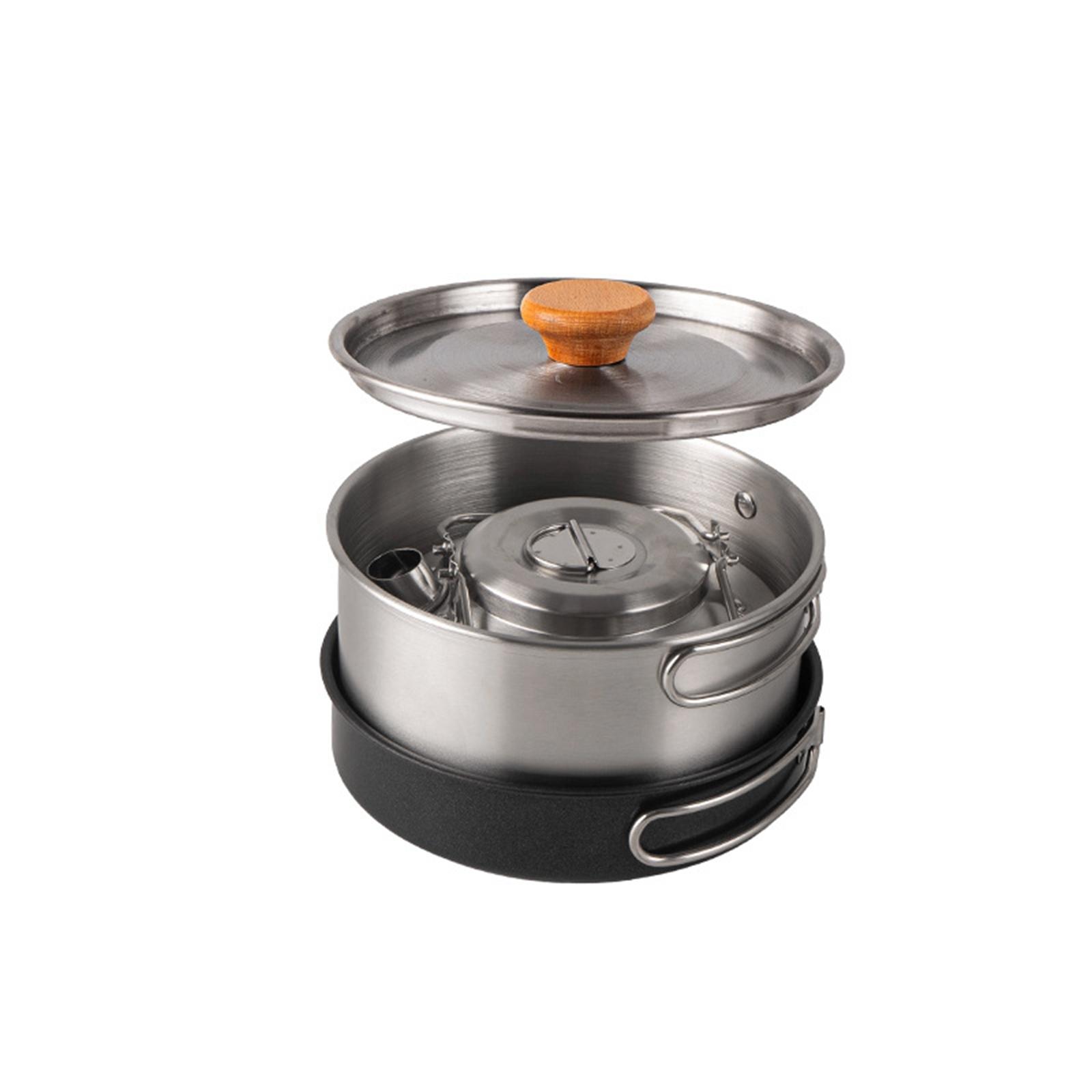 Zestaw naczyń kempingowych, ni – Camping Cooking Set With Kettle recenzja i cena