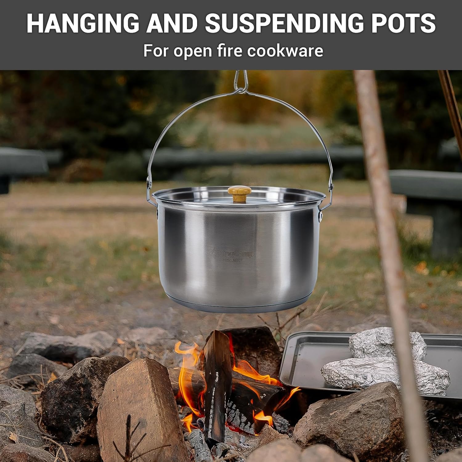 Zestaw naczyń kempingowych ze  – Camping Cooking Set With Kettle recenzja i cena