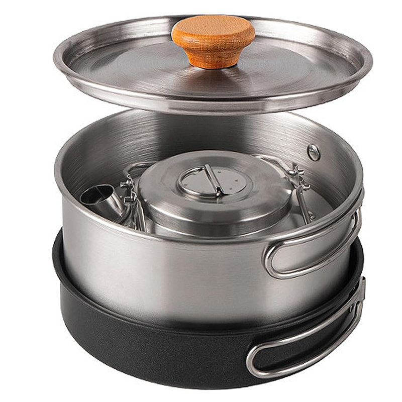 Wysokiej jakości zestaw naczyń – Camping Cooking Set With Kettle recenzja i cena