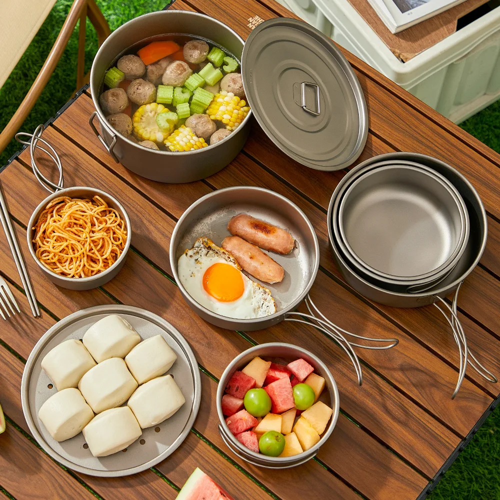 Zestaw tytanowych garnków na z – Camping Cooking Lightweight recenzja i cena