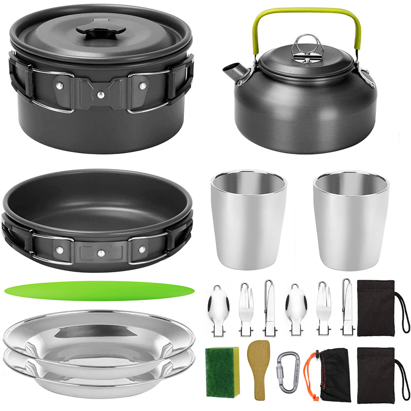 1 Zestaw Naczyń Kempingowych n – Camping Cooking Set With Kettle recenzja i cena