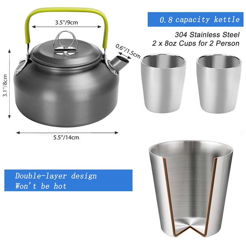 1 Zestaw Naczyń Kempingowych n – Camping Cooking Set With Kettle recenzja i cena