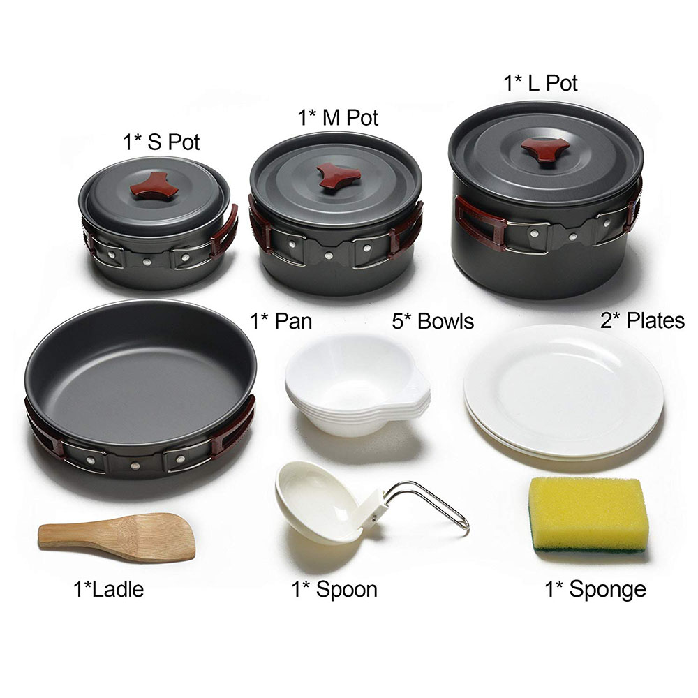 Zestaw naczyń kempingowych na  – Camping Cooking Ware Set recenzja i cena