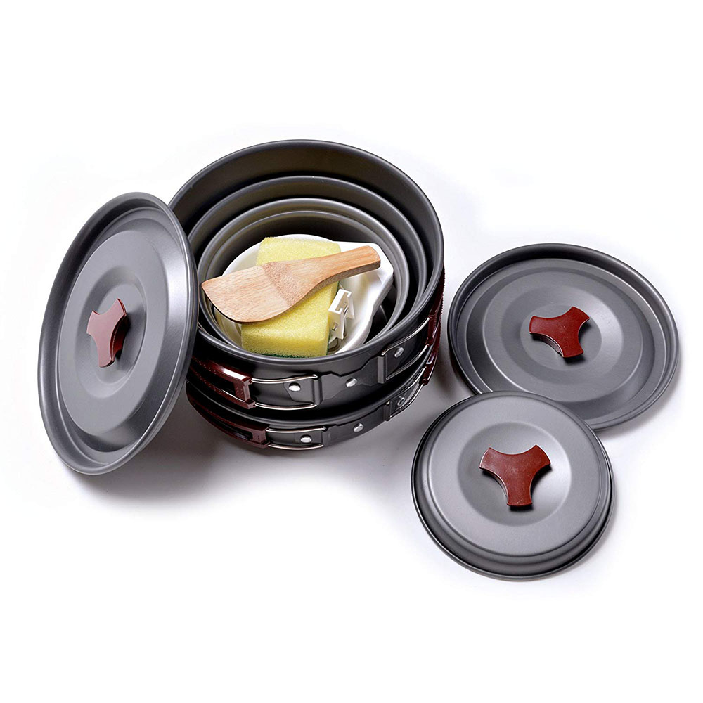 Zestaw naczyń kempingowych na  – Camping Cooking Ware Set recenzja i cena